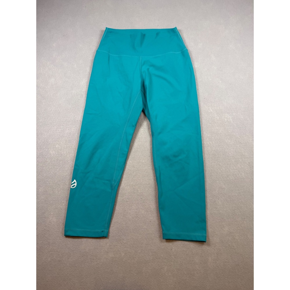 Ptula Womens Teal High Waisted Cropped Leggings Size Medium Activewear Yoga